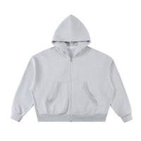 Rifted Fleeced Full-Zip Boxy Hoodie