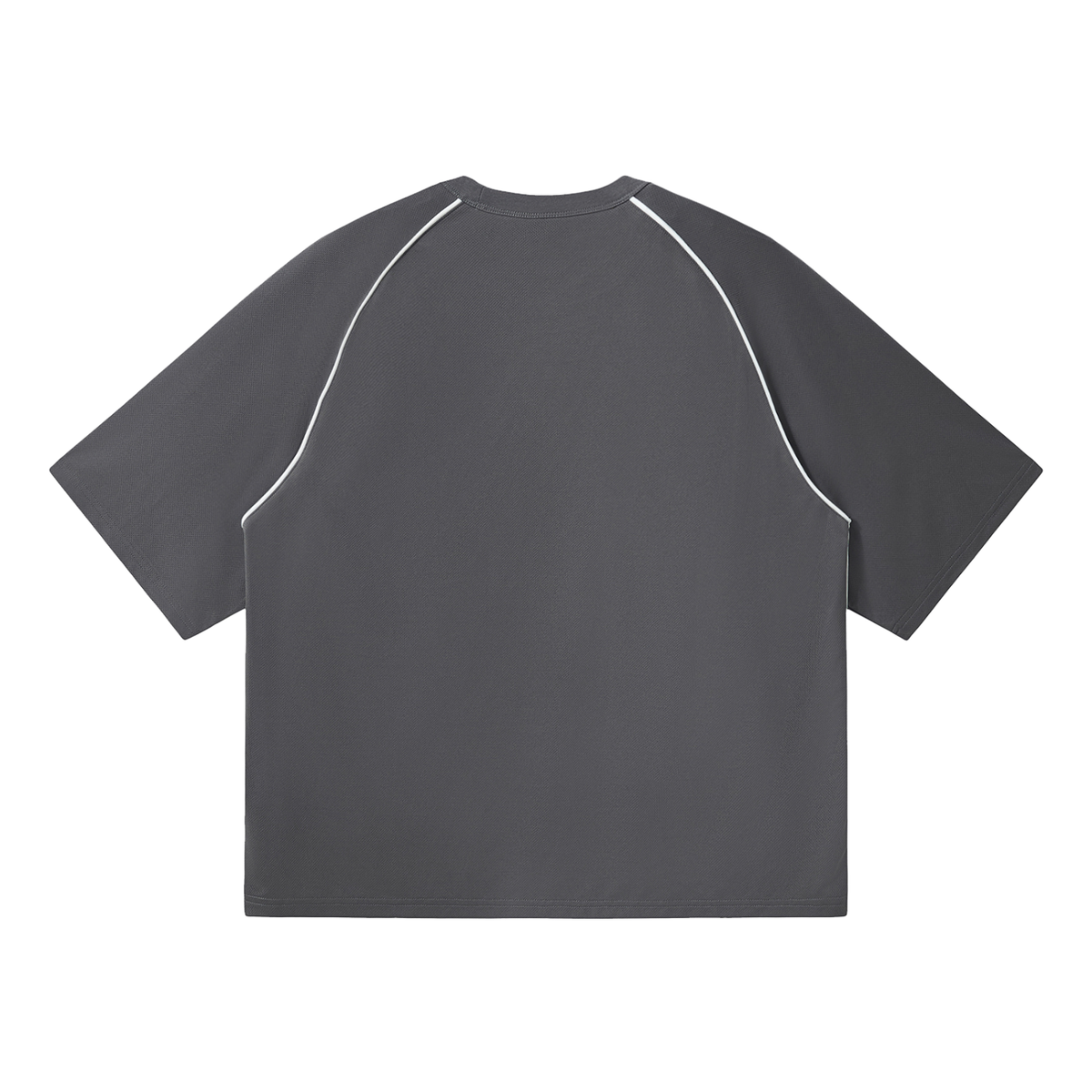 Rifted Contrast Piping Panel Raglan T-Shirt