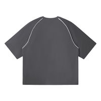 Rifted Contrast Piping Panel Raglan T-Shirt