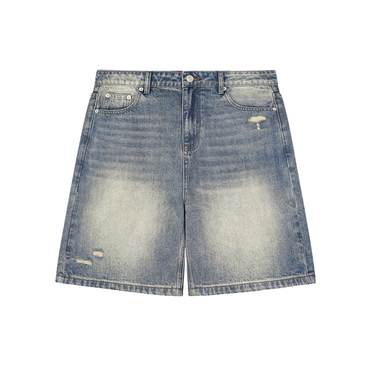 Rifted Faded Distressed Baggy Denim Shorts