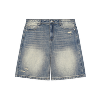 Rifted Faded Distressed Baggy Denim Shorts