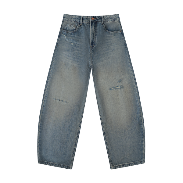 Rifted Men's Distressed Barrel Leg Jeans