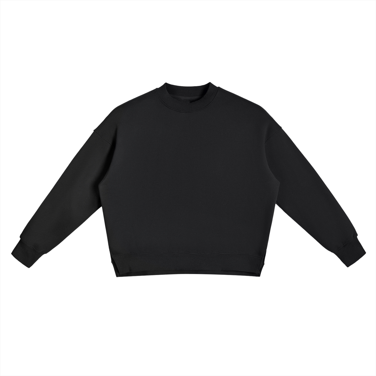 Rifted Fleece Side Slit Crewneck Sweatshirt