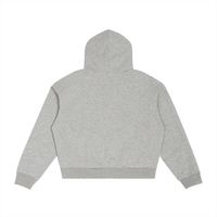 Rifted Contrast Plaid Boxy Zip Hoodie