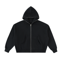 Rifted Fleeced Full-Zip Boxy Hoodie