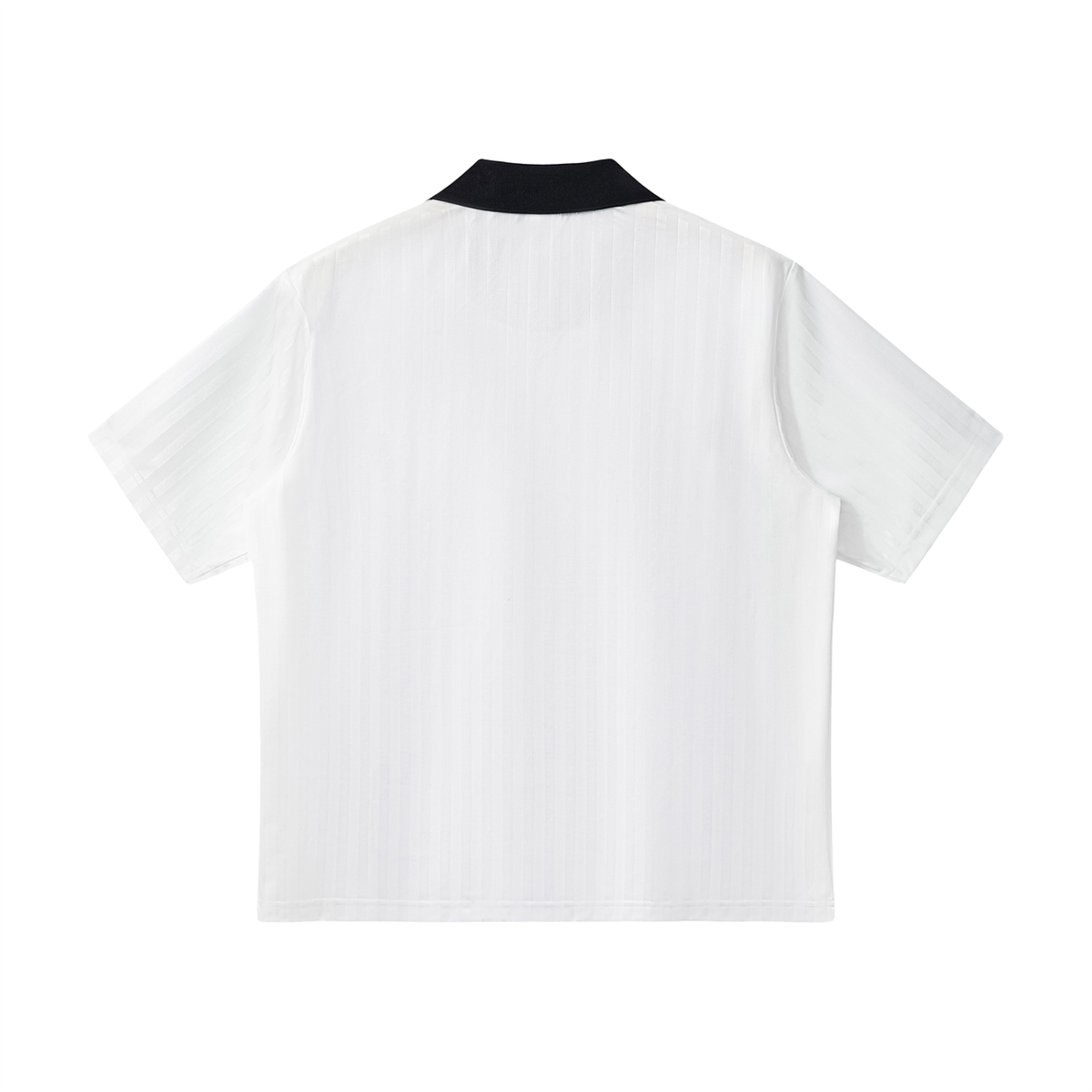 Rifted Contrast Collar Striped Soccer Jersey T-Shirt