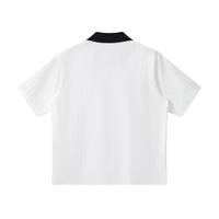 Rifted Contrast Collar Striped Soccer Jersey T-Shirt