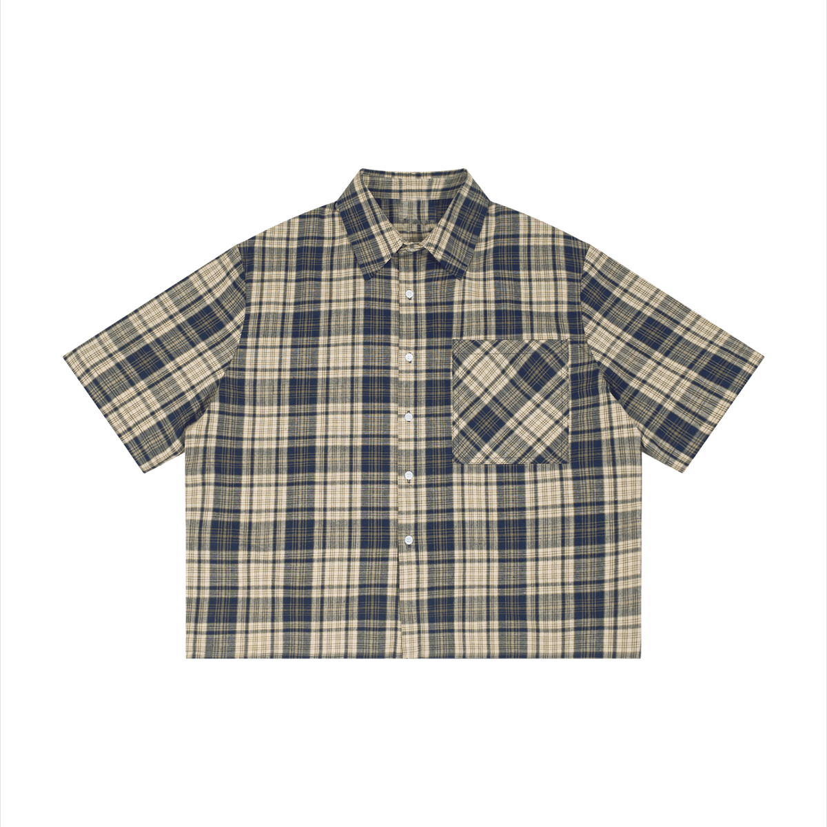 Rifted Unisex Plaid Boxy Short Sleeve Shirt