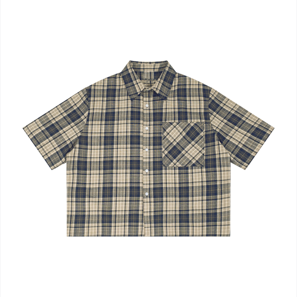 Rifted Unisex Plaid Boxy Short Sleeve Shirt