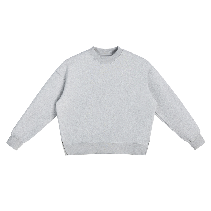 Rifted Fleece Side Slit Crewneck Sweatshirt
