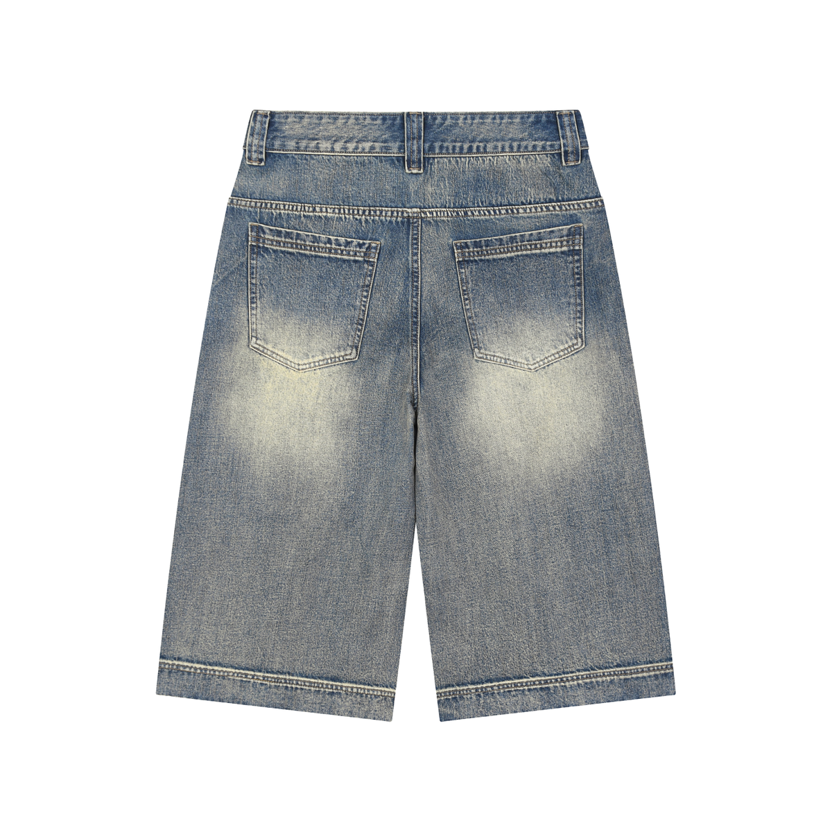 Rifted Vintage Wash Baggy Denim Shorts