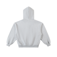 Rifted Contrast-Stitched Boxy Fleece Zip Hoodie
