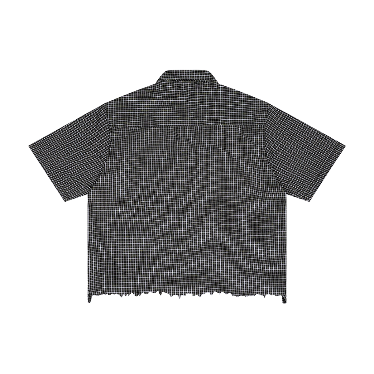 Rifted Unisex Distressed Plaid Boxy Shirt