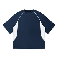 Rifted Contrast Piping Panel Raglan T-Shirt