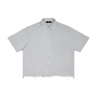 Rifted Unisex Distressed Plaid Boxy Shirt