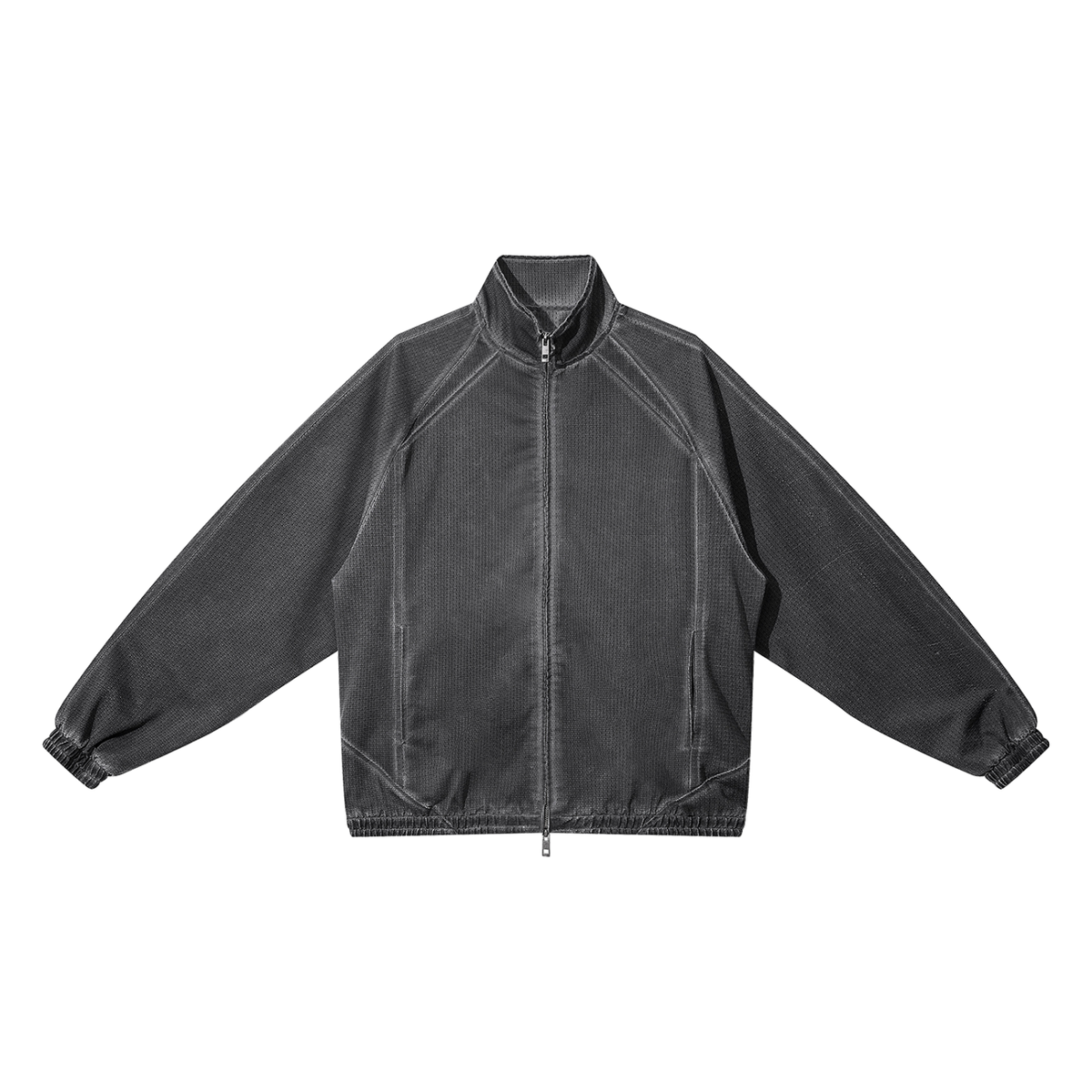 Rifted Unisex Vintage Wash Full Zip Mesh Jacket