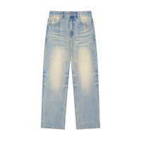 Rifted Sun Fade Raw Hem Denim Jeans
