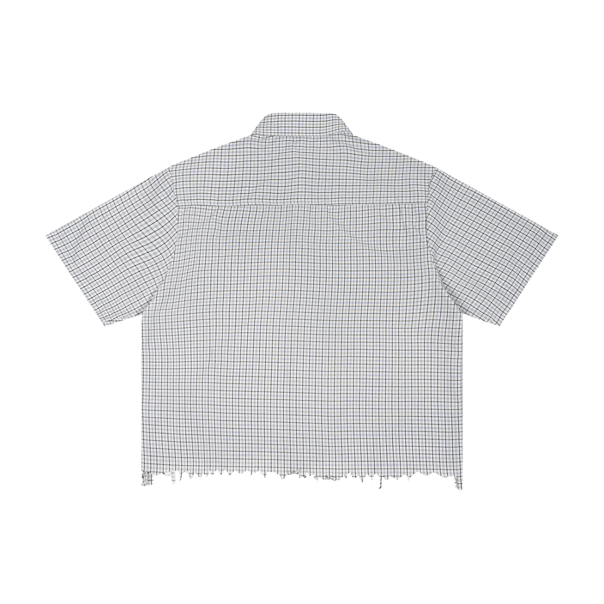 Rifted Unisex Distressed Plaid Boxy Shirt