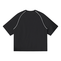 Rifted Contrast Piping Panel Raglan T-Shirt