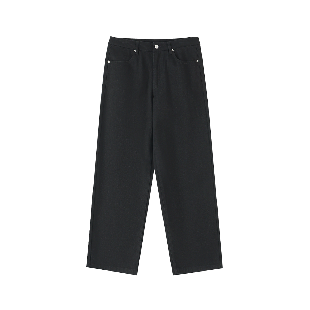 Rifted Heavyweight Cotton Straight-Leg Pants