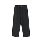 Rifted Heavyweight Cotton Straight-Leg Pants