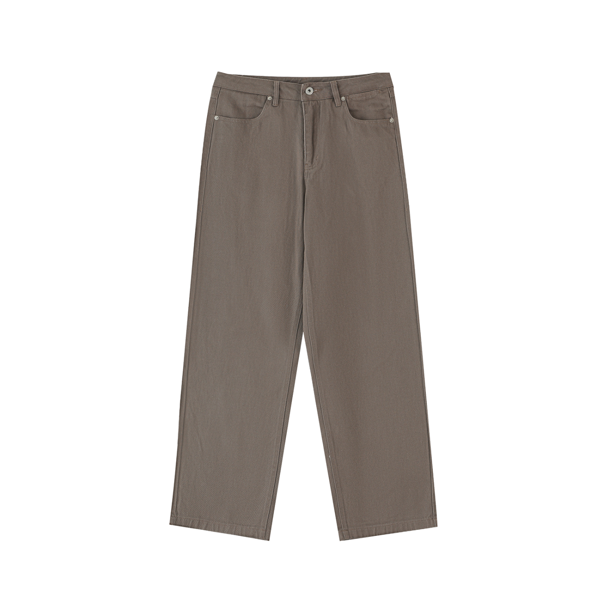 Rifted Heavyweight Cotton Straight-Leg Pants