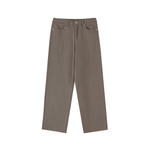 Rifted Heavyweight Cotton Straight-Leg Pants