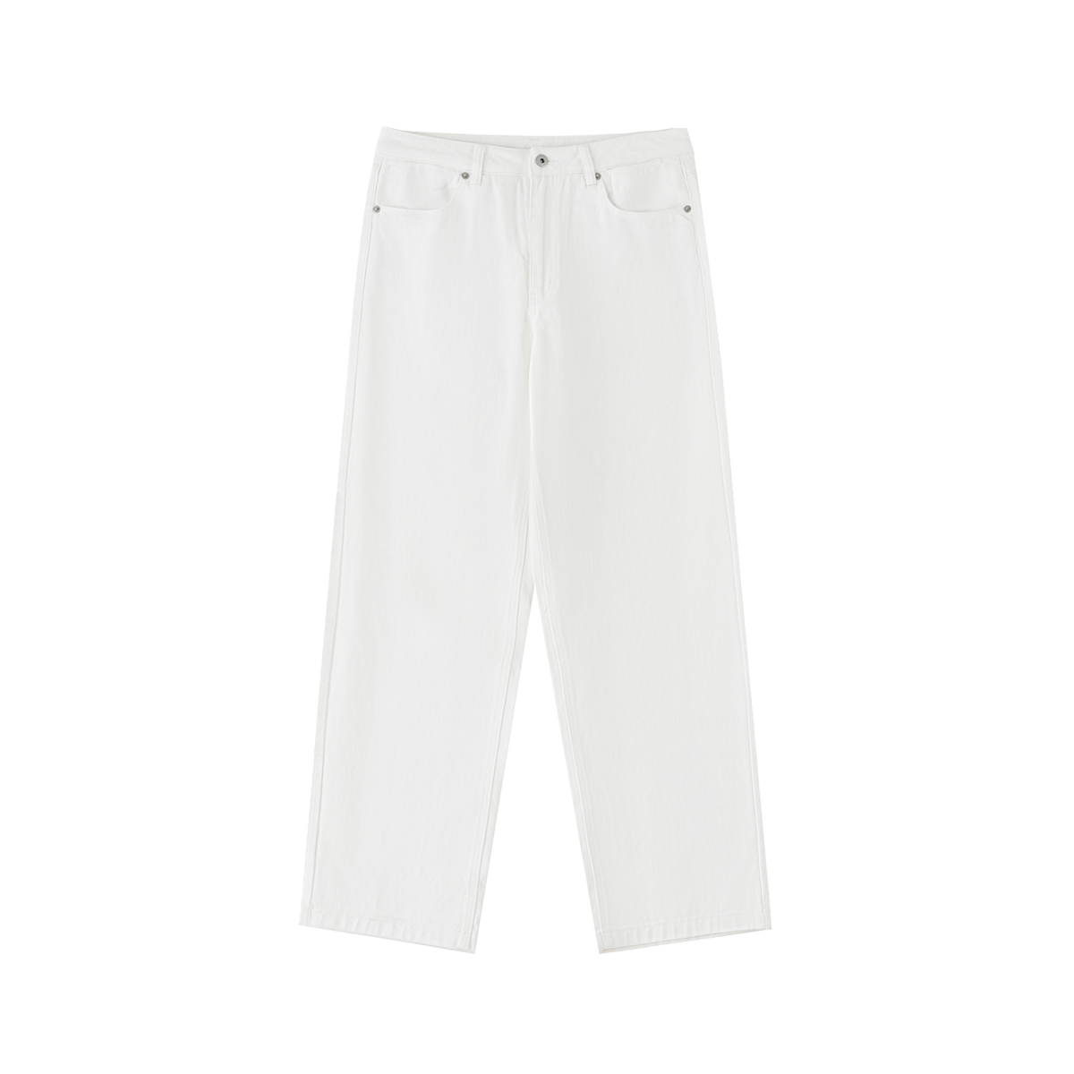 Rifted Heavyweight Cotton Straight-Leg Pants