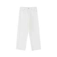 Rifted Heavyweight Cotton Straight-Leg Pants