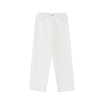 Rifted Heavyweight Cotton Straight-Leg Pants
