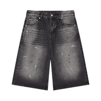 Rifted Men’s Vintage Wash Wide Leg Denim Shorts
