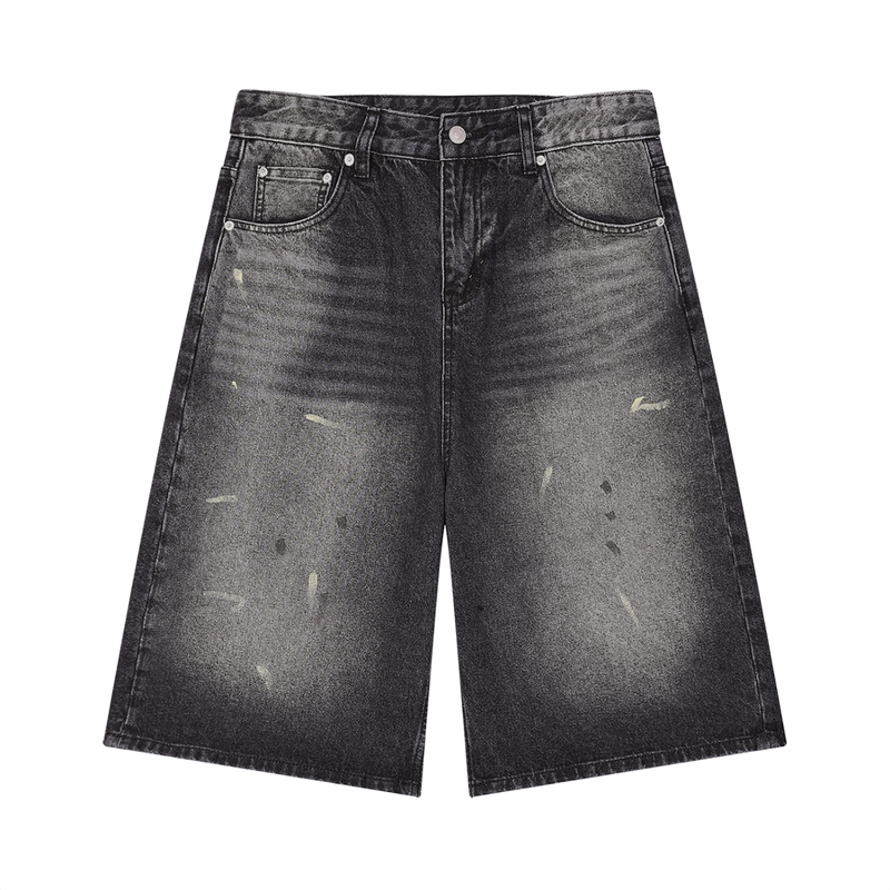 Rifted Men’s Vintage Wash Wide Leg Denim Shorts