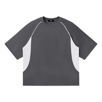 Rifted Contrast Piping Panel Raglan T-Shirt