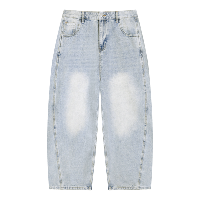 Rifted Men's Vintage Wash Sun Fade Barrel Leg Jeans