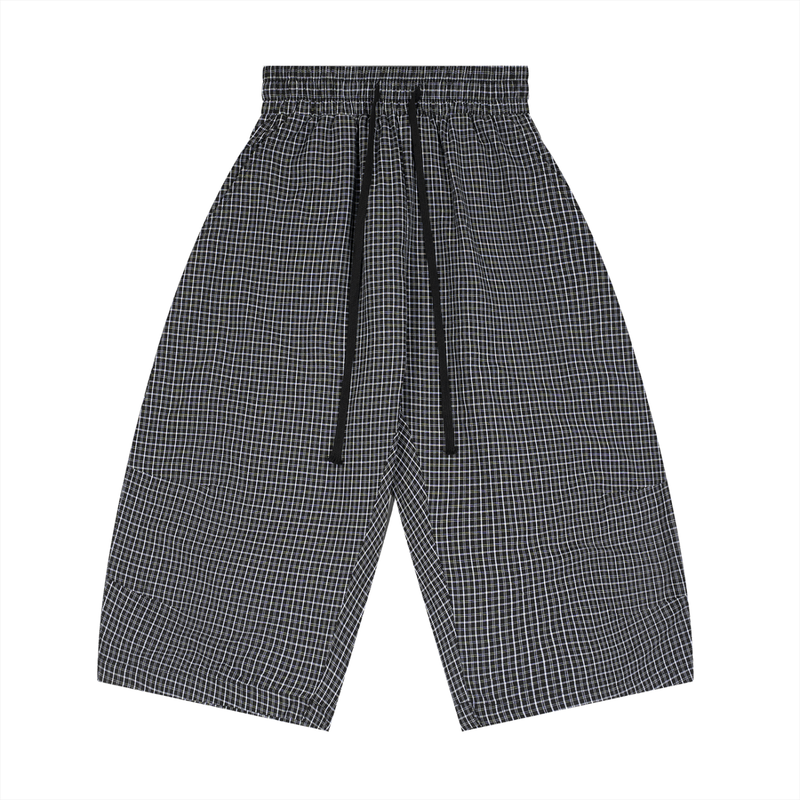 Rifted Unisex Plaid Loose Capri Shorts
