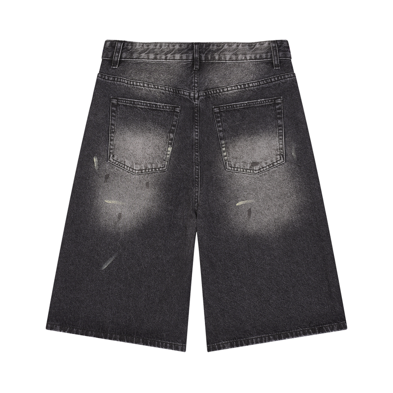 Rifted Men’s Vintage Wash Wide Leg Denim Shorts