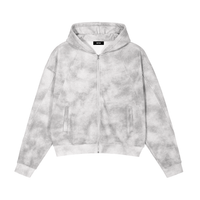 Rifted Dirty Washed Zip-Up Fleece Hoodie
