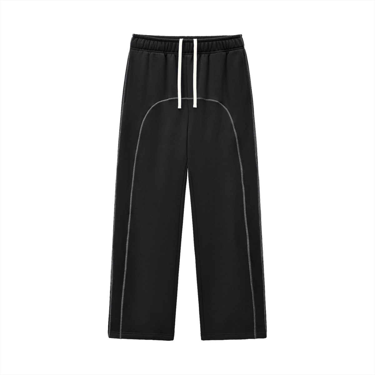 Rifted Contrast-Stitched Fleece Sweatpants