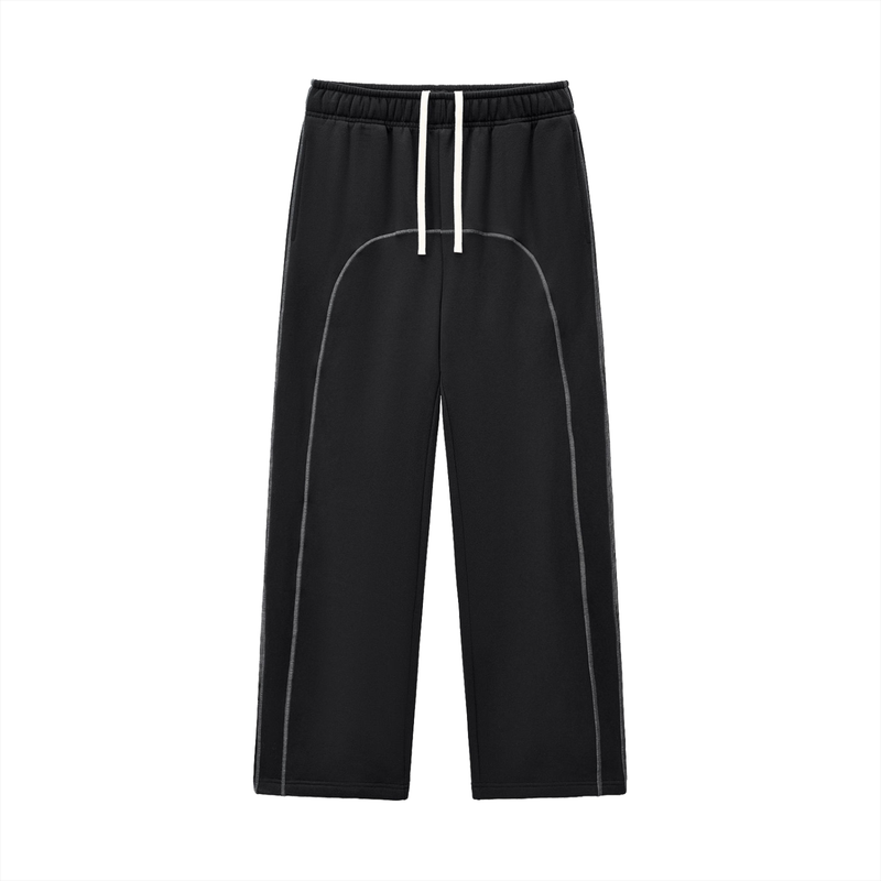 Rifted Contrast-Stitched Fleece Sweatpants