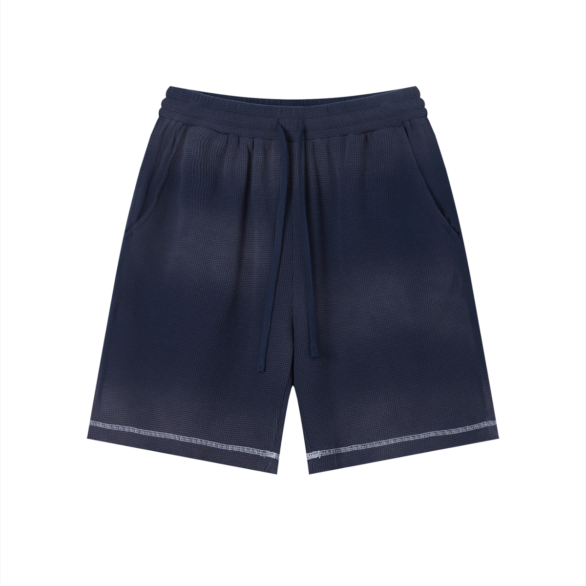 Rifted Unisex Sunfade Waffle Raw Hem Shorts