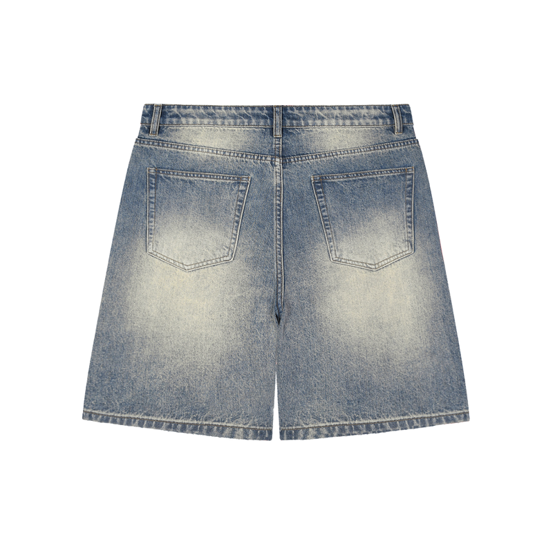 Rifted Faded Distressed Baggy Denim Shorts