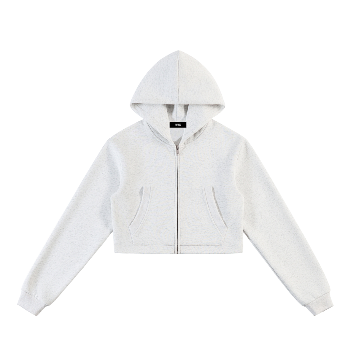 Rifted Women's Essential Cropped Zip-Up Hoodie