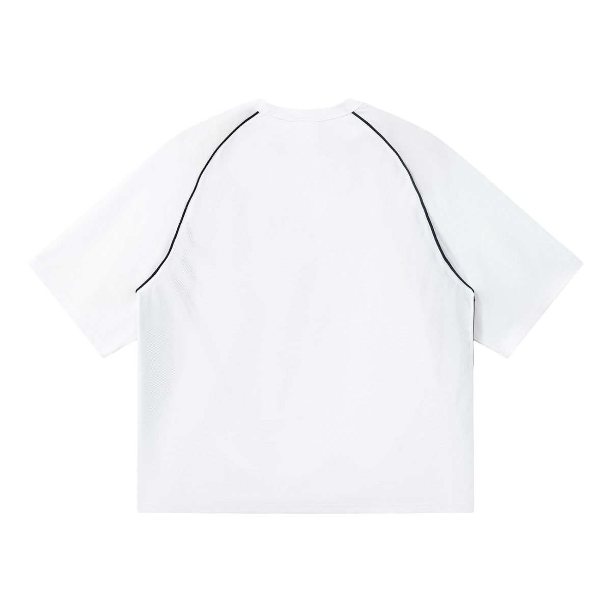 Rifted Contrast Piping Panel Raglan T-Shirt
