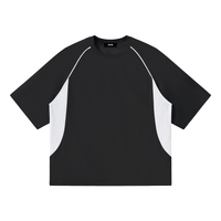 Rifted Contrast Piping Panel Raglan T-Shirt