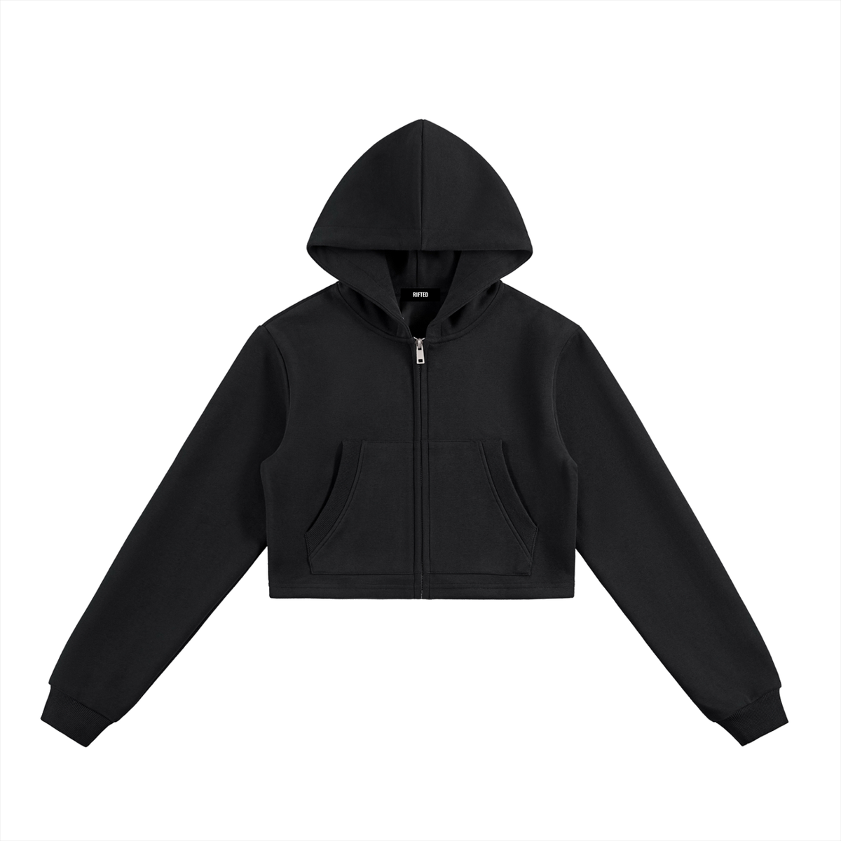 Rifted Women's Essential Cropped Zip-Up Hoodie
