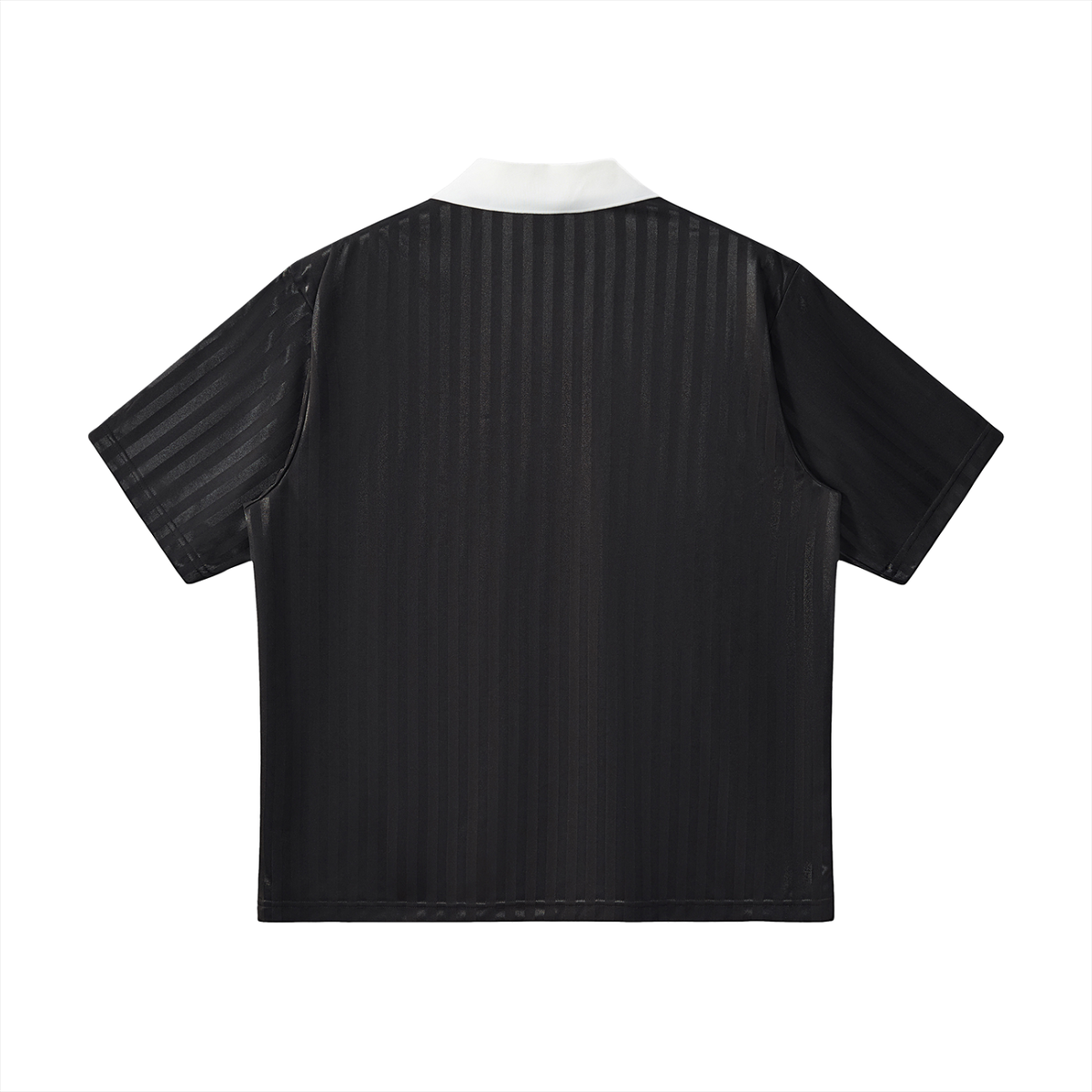 Rifted Contrast Collar Striped Soccer Jersey T-Shirt