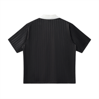 Rifted Contrast Collar Striped Soccer Jersey T-Shirt