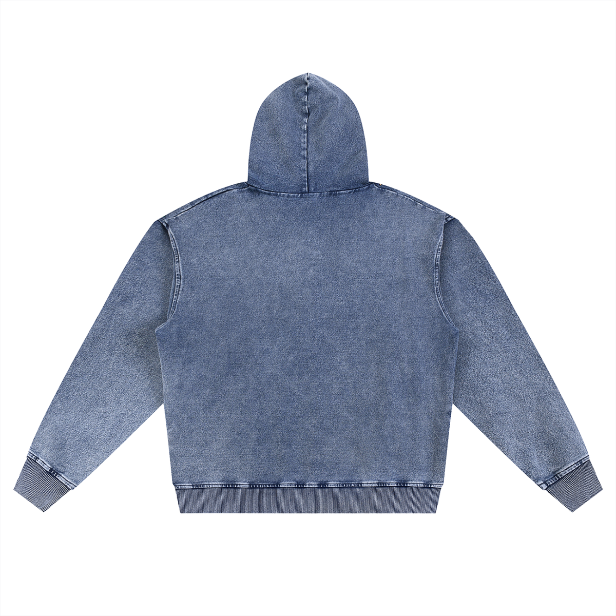 Rifted Snow Wash Oversized Zip-Up Hoodie