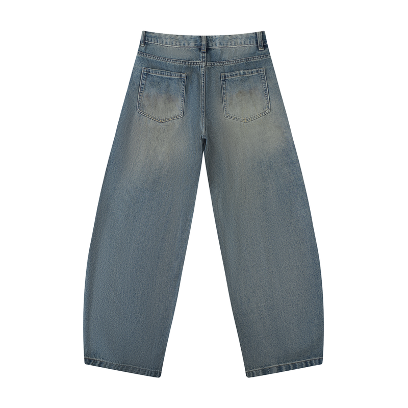 Rifted Men's Distressed Barrel Leg Jeans