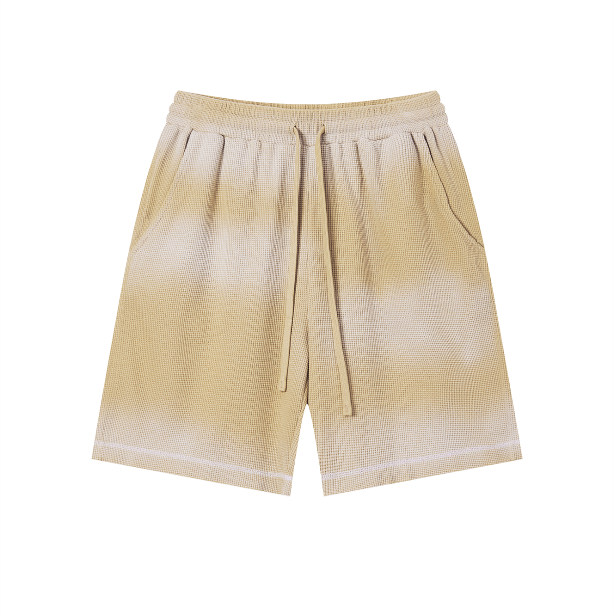 Rifted Unisex Sunfade Waffle Raw Hem Shorts